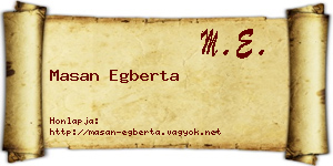 Masan Egberta névjegykártya